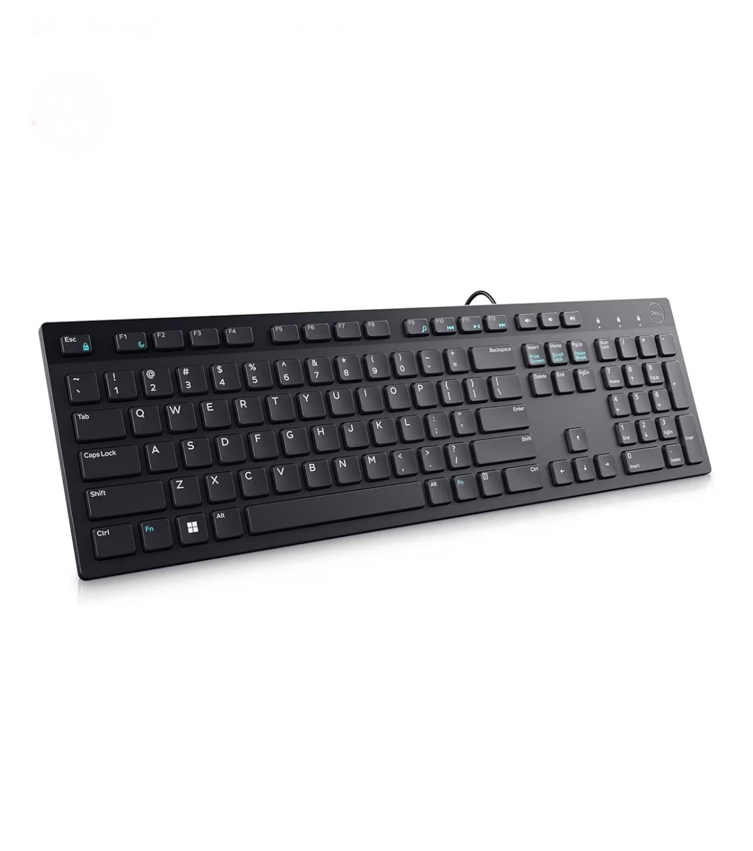 2026/02/451863.jpg Dell KB216 Wired Multimedia Keyboard - Full-Size Layout with USB Interface, Chiclet Keys, Spill Resistance with 3 Indicator Lights| Plug and Play| Hot Keys: Volume, Mute, Play/Pause, Backward, Forward - Image 1