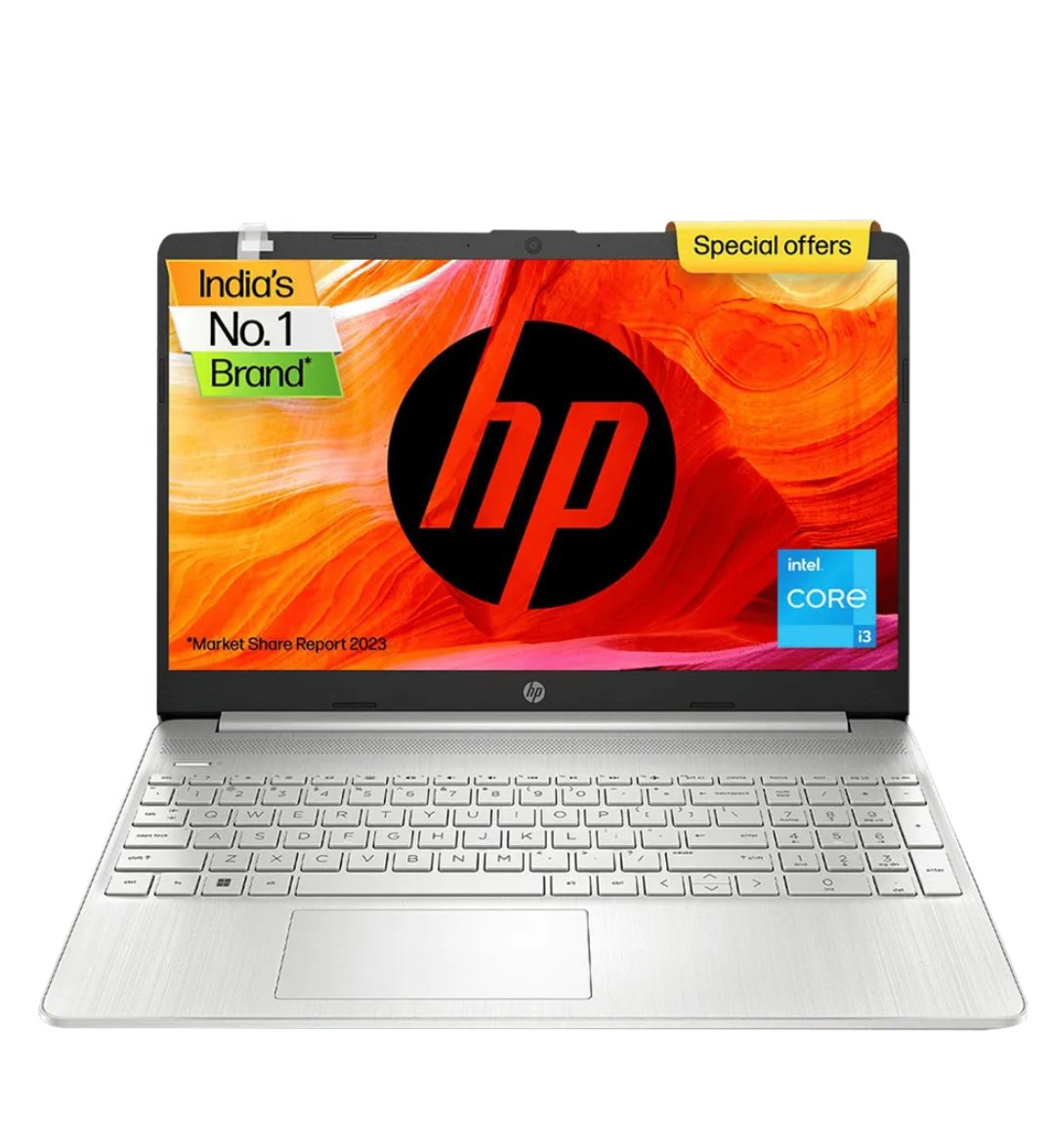 2026/04/418955.jpg HP Laptop 15s-fq5185TU Intel Core i3 12th Gen (15.6 inch, 8GB, 512GB, Windows 11 Home, Intel UHD, FHD Display, Natural Silver, Bag. - Image 1