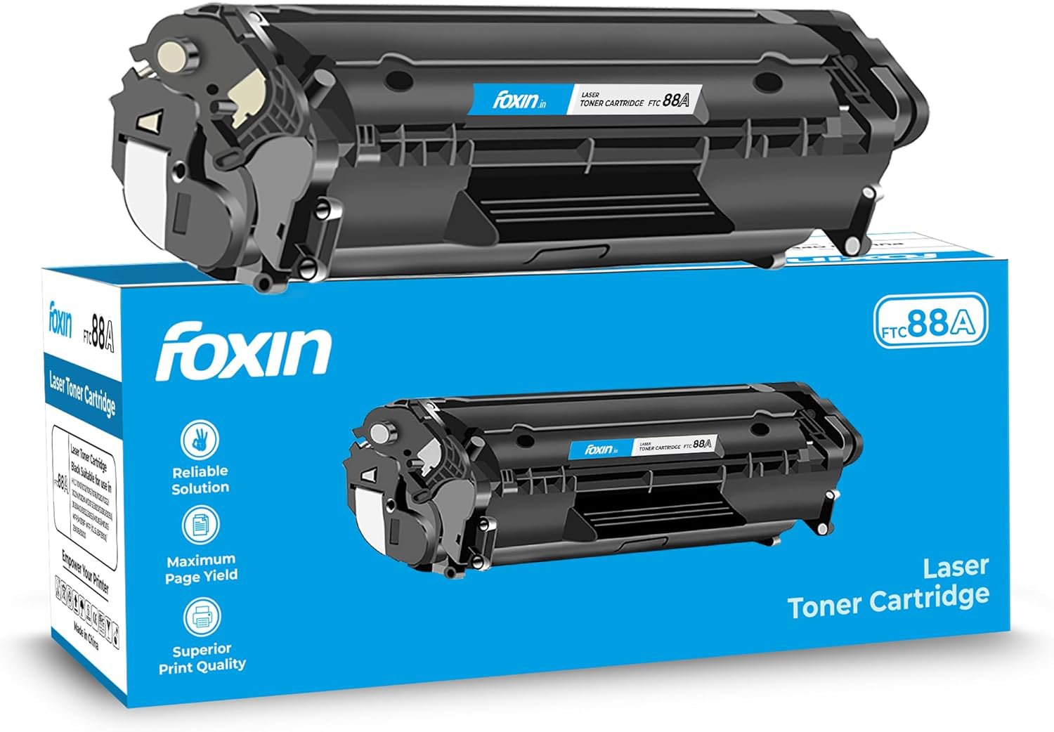 2026/05/466633.jpg FOXIN 88A/CC388A Black Laser Toner Cartridge Compatible for HP Laserjet Printer M1136, MFP, P1007, P1106, P1108, P1008, M1213nf, MFP, M126nw MFP, M1218nfs, M128fw MFP, M128fn , MFP, M226DW, M226DN - Image 1
