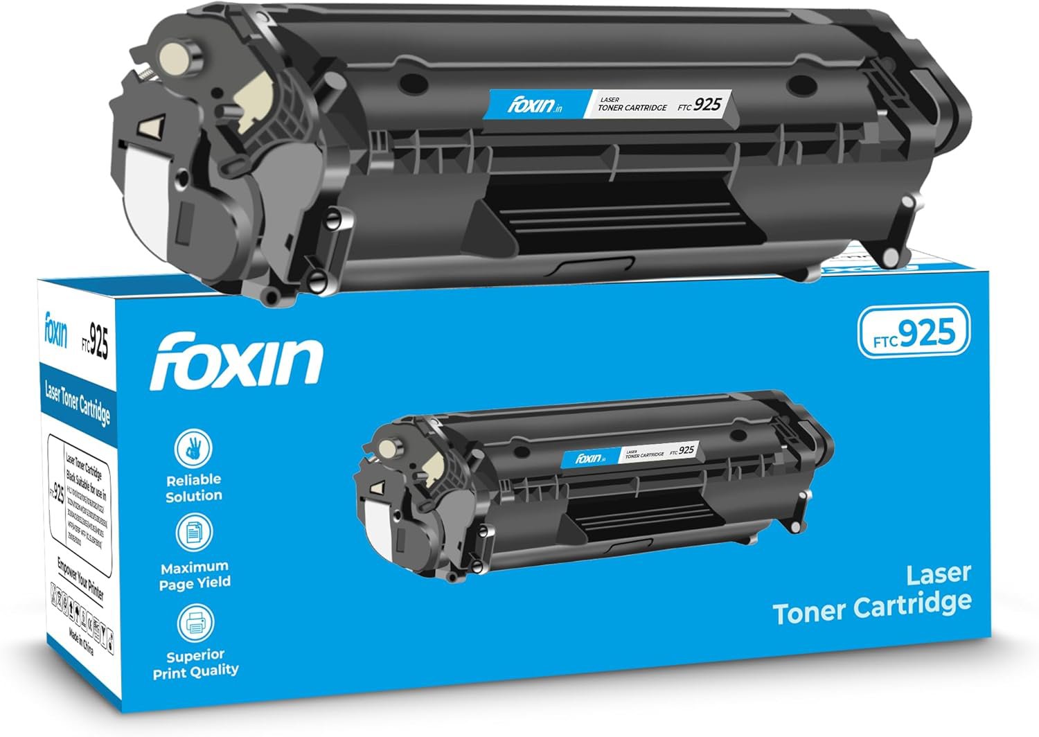 2026/05/466634.jpg FOXIN 925 Black Laser Toner Cartridge for HP & CANON Printers - Canon LBP 6030W, 6030B, 6000, 6000B, 6020, 6020B, 6018B, MF3010 | HP P1102, P1102w, M1132 MFP, M1212nf, M1214nfh, M1217nfw, M1218nfs - Image 1