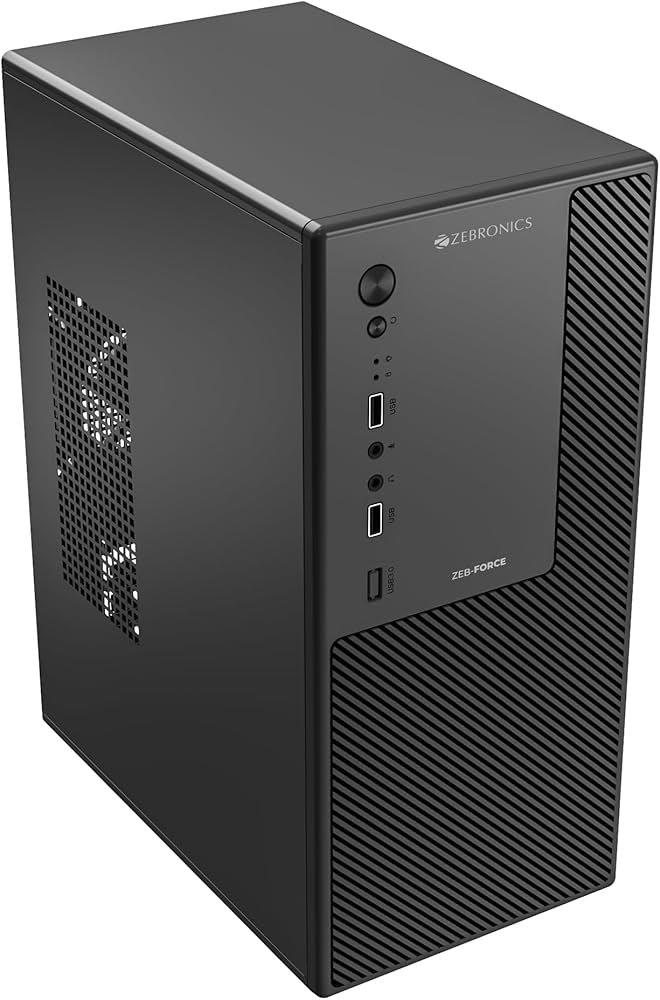 2026/07/71250.jpg Zebronics Force, Computer Chassis, Micro ATX/Mini ITX, USB x 2, Front Audio, Perforated Side Panel, Top-Mounted PSU - Image 1