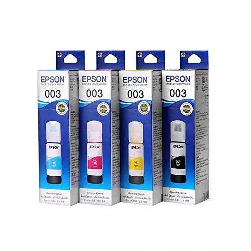 2026/07/74264.jpg Epson 003 65ml Ink Bottle 4 Pcs (Magenta, Yellow, Cyan, Black) - Image 1