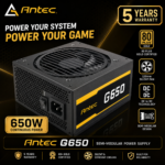 ANTEC G650 GOLD 650 WATT SEMI MODULAR SMPS