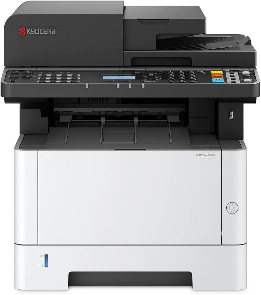 2026/09/157493.jpg Kyocera ECOSYS MA4000x All-in-One Monochrome Laser Printer, USB & Ethernet, Auto Duplex, ADF, Fax, 40ppm, White - Image 1